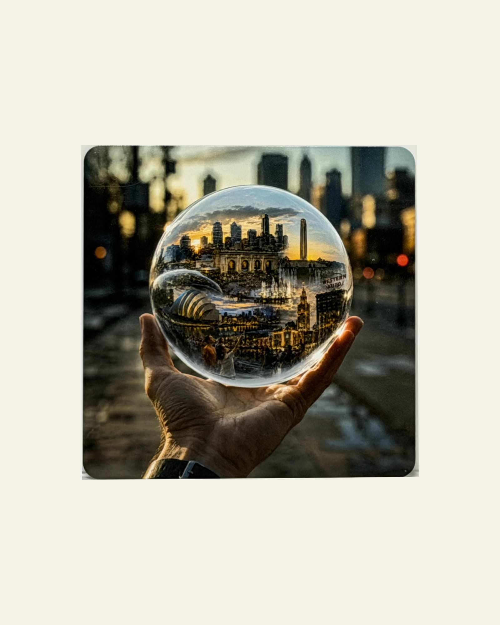 KC Skyline Bubble — In Hand, magnet