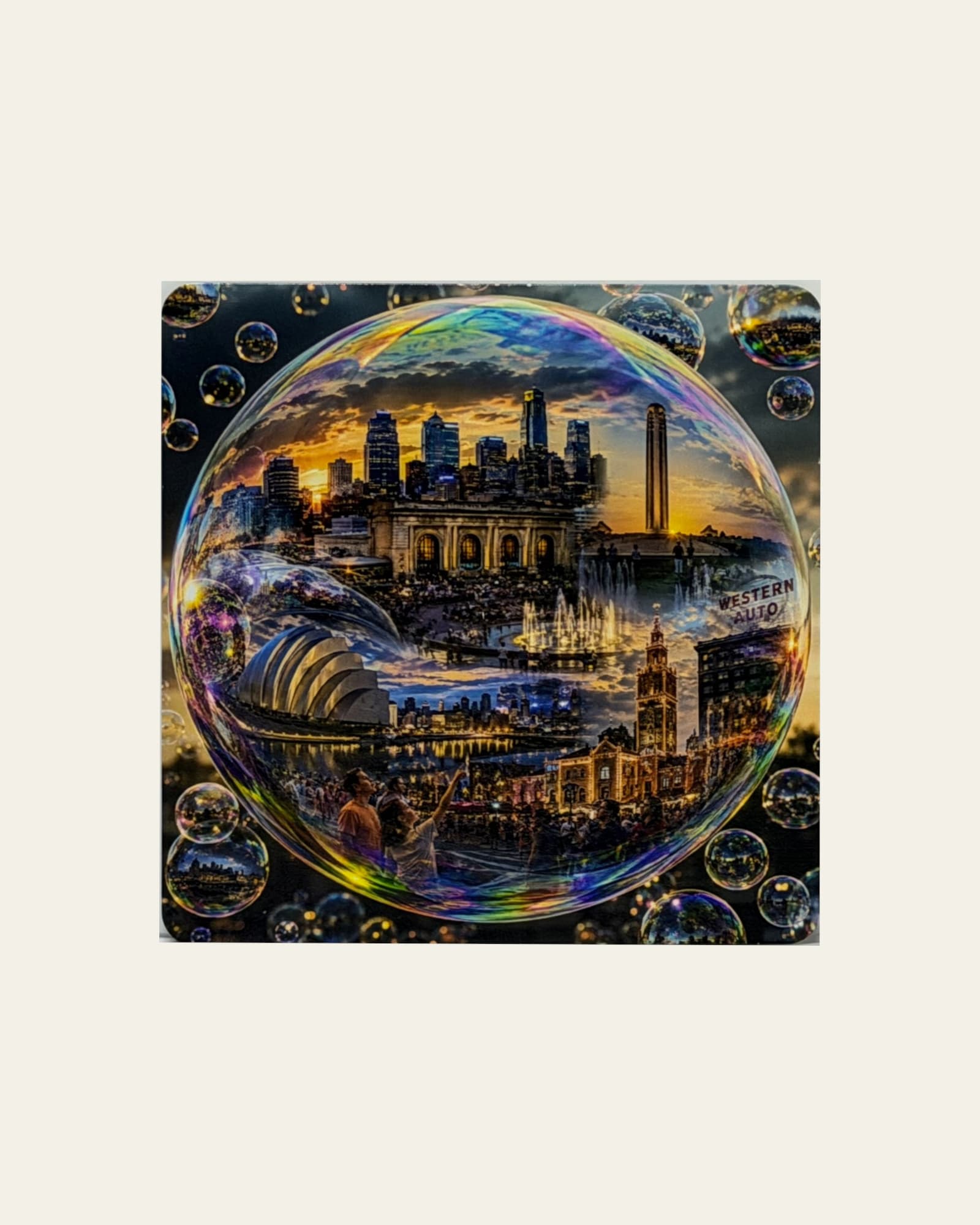 KC Skyline Bubble — Rainbow, magnet