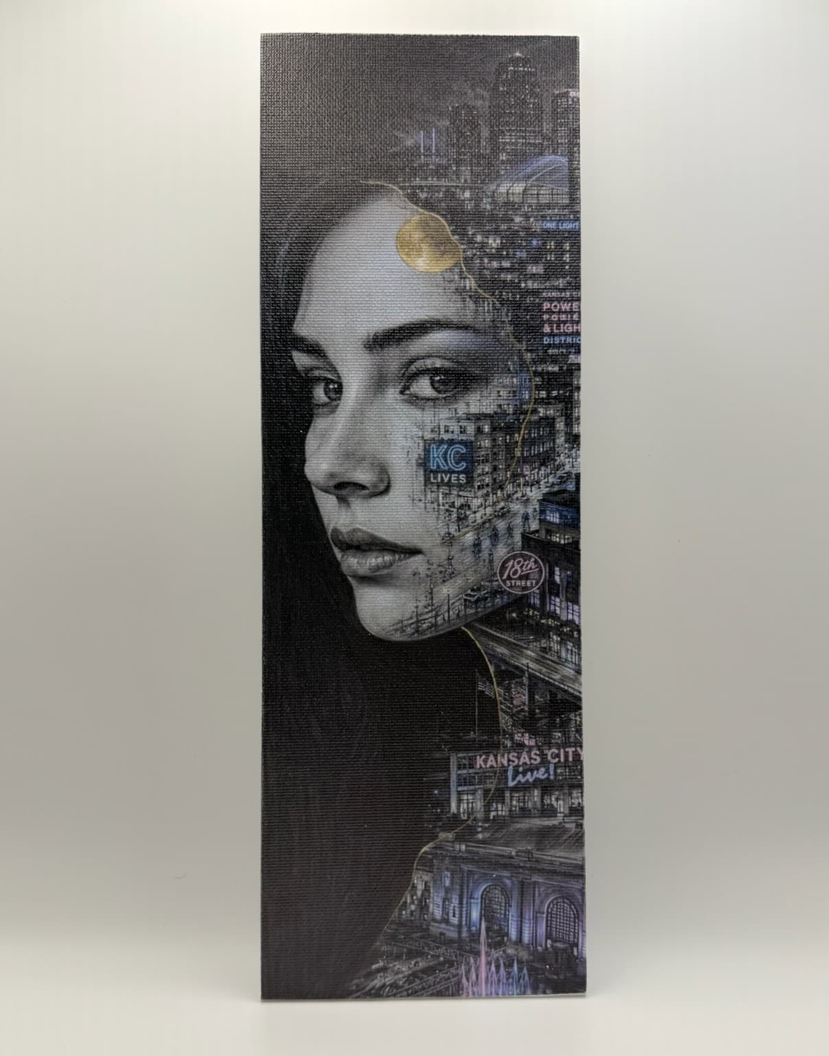 The City She Carries canvas panel