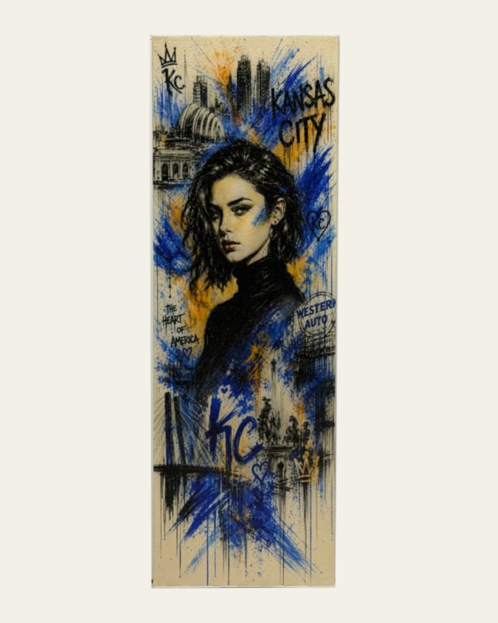 Heart of America — Woman in Blue canvas panel